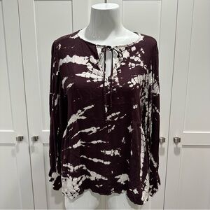 Young Fabulous and Broke Tie Dye long Sleeve Blouse